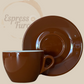 Nuova Point Palermo Caffè Kaffeetasse braun 145ml - 6 Tassen Unterteller Espresso Furore