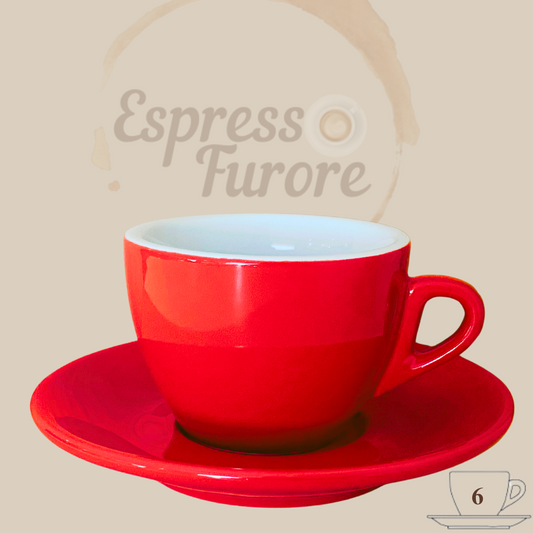 Nuova Point Palermo Caffè Kaffeetasse rot 145ml - 6 Tassen Espresso Furore