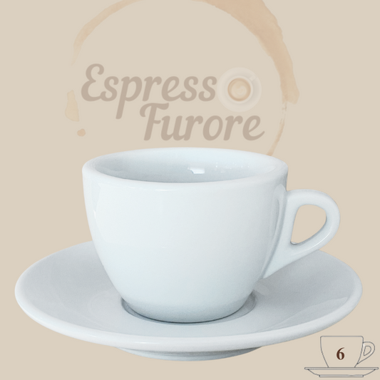 Nuova Point Palermo Caffè Kaffeetasse weiß 145ml - 6 Tassen Espresso Furore