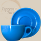 Nuova Point Palermo Caffè Lattetasse blau 260 ml - 6 Tassen Unterteller Espresso Furore