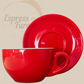 Nuova Point Palermo Caffè Lattetasse rot 260 ml - 6 Tassen Unterteller Espresso Furore