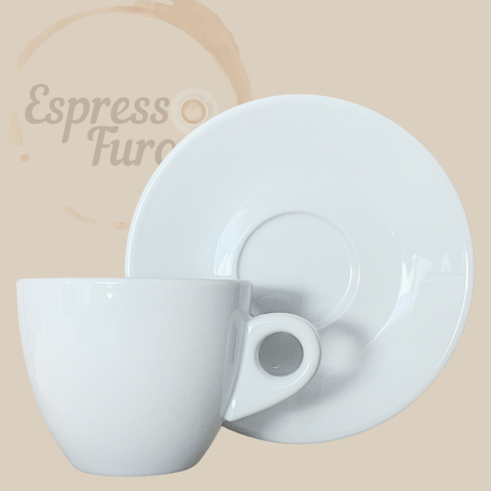 Nuova Point Portofino Caffè Cappuccinotasse weiß 190ml - 6 Tassen Unterteller Espresso Furore