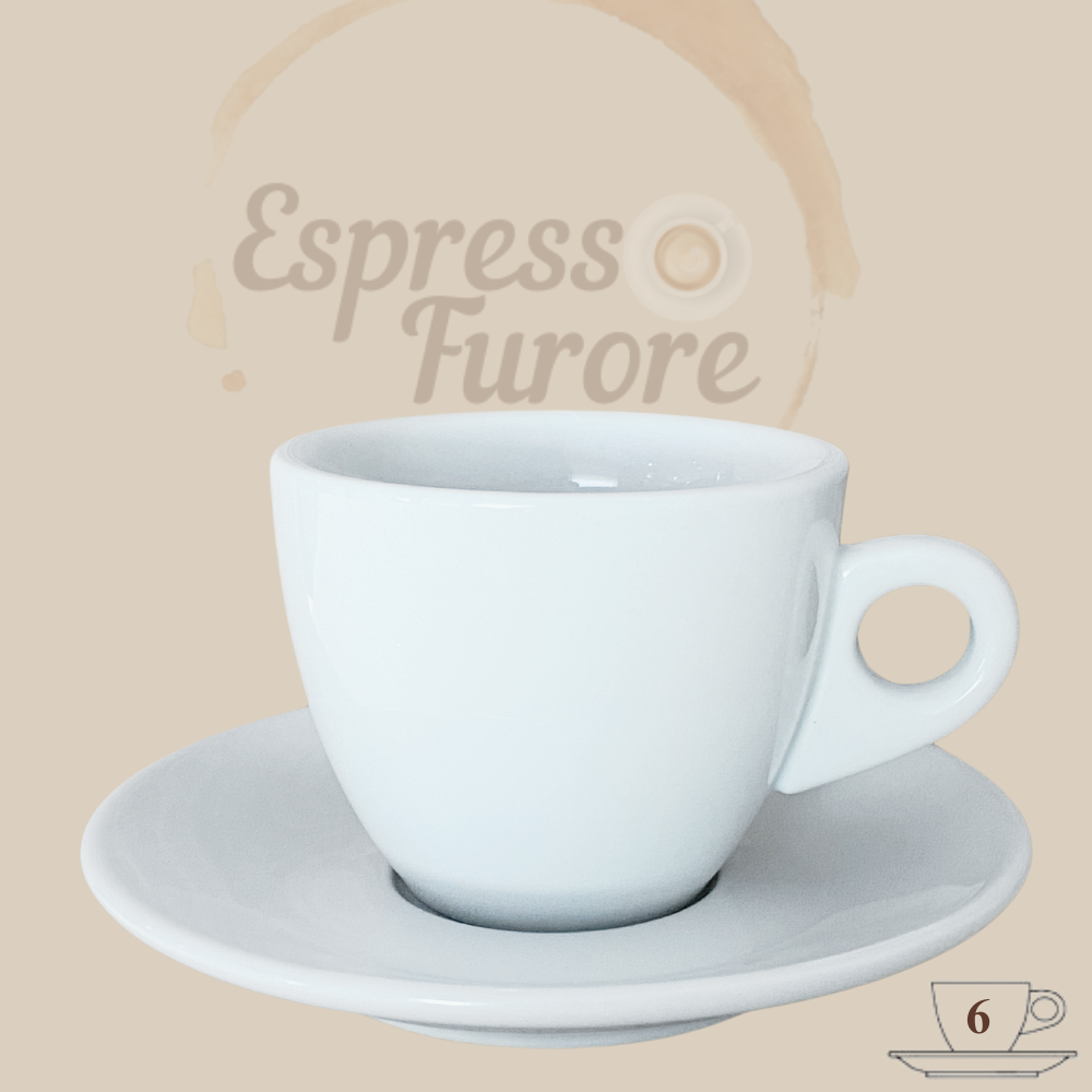 Nuova Point Portofino Caffè Cappuccinotasse weiß 190ml - 6 Tassen Espresso Furore