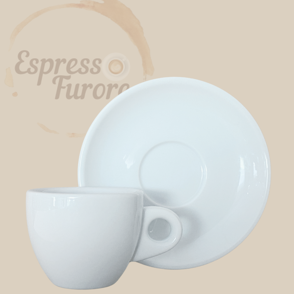 Nuova Point Portofino Caffè Espressotasse weiß 55ml - 6 Tassen Unterteller Espresso Furore