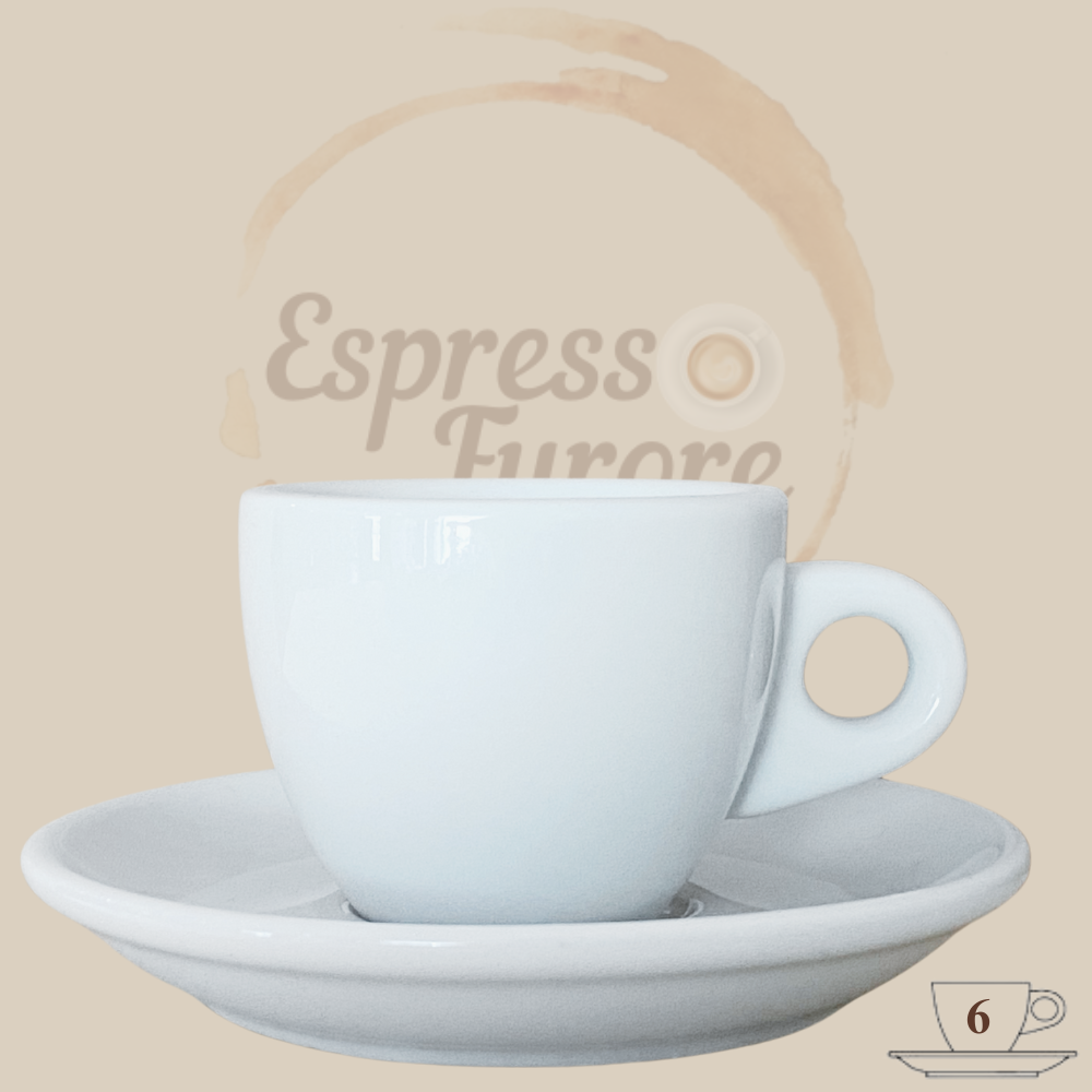 Nuova Point Portofino Caffè Espressotasse weiß 55ml - 6 Tassen Espresso Furore