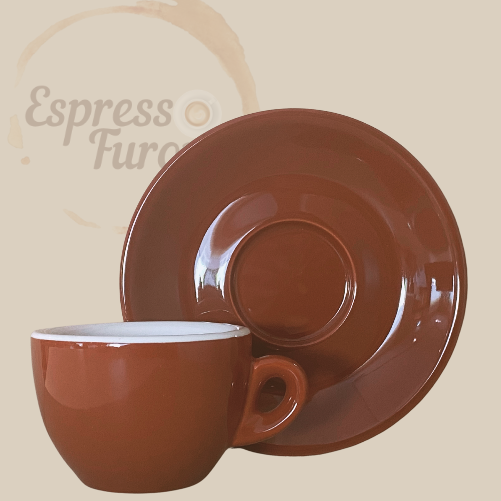 Nuova Point Sorrento Caffè Espressotasse braun 62ml - 6 Tassen Unterteller Espresso Furore