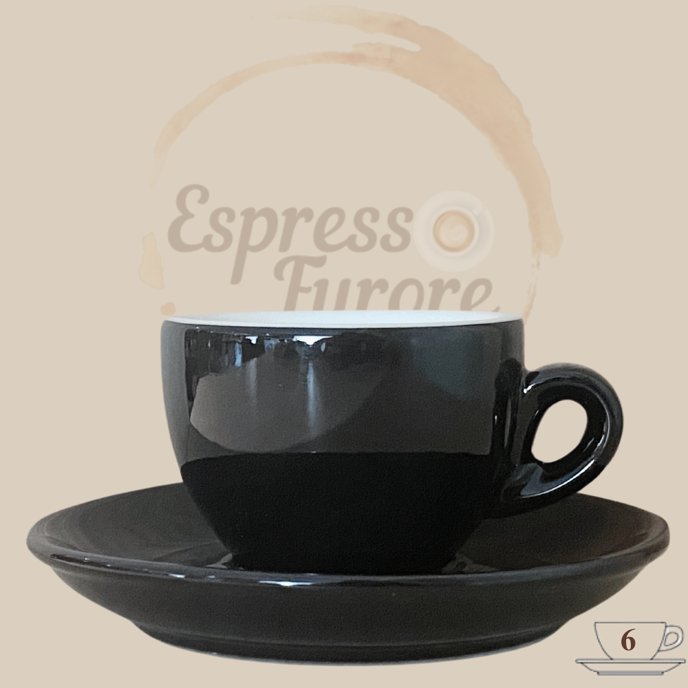 Nuova Point Sorrento Caffè Espressotasse schwarz 62ml - 6 Tassen Espresso Furore