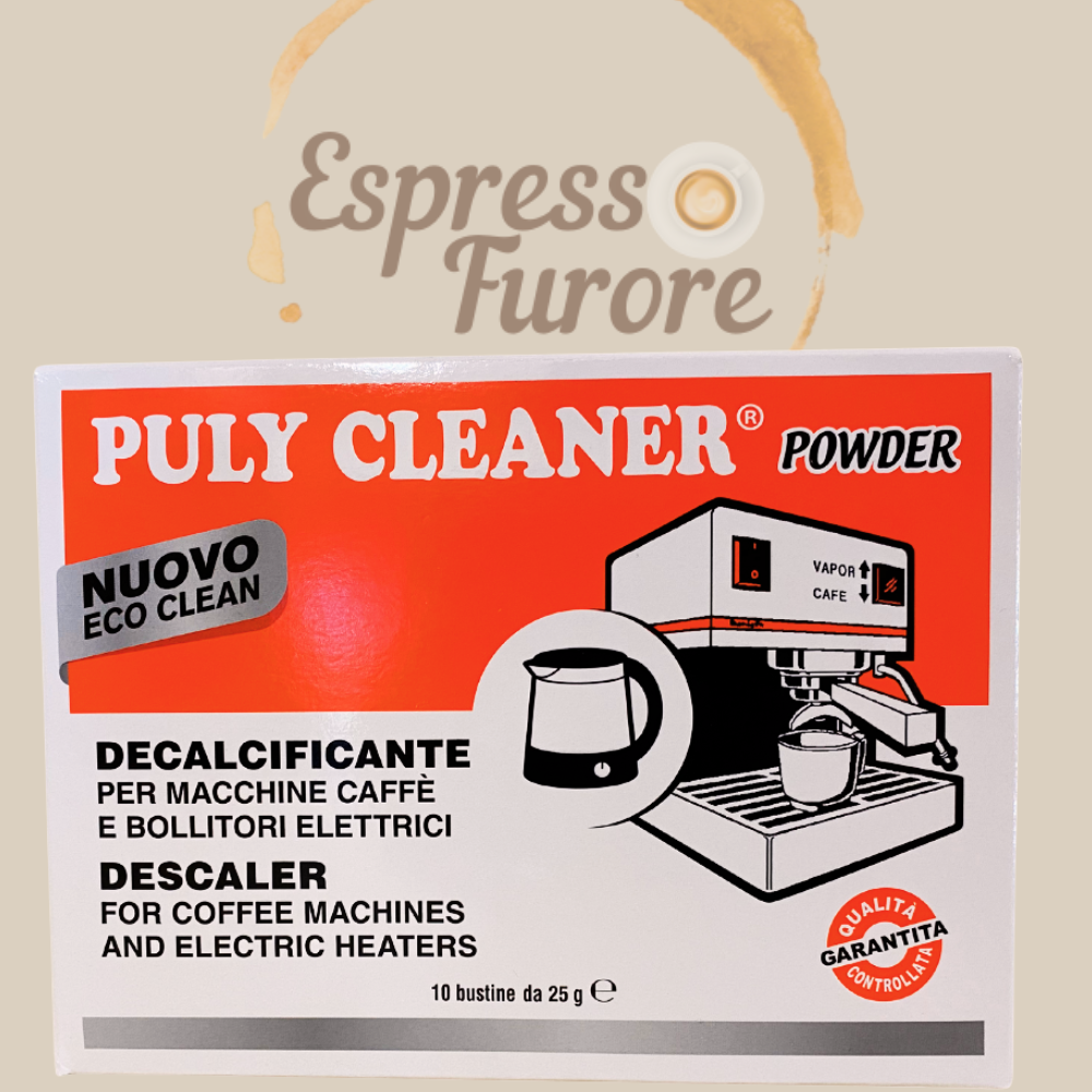 PULY CLEANER POWDER  Entkalker für Espressomaschinen und Wasserkocher 10 x 25g