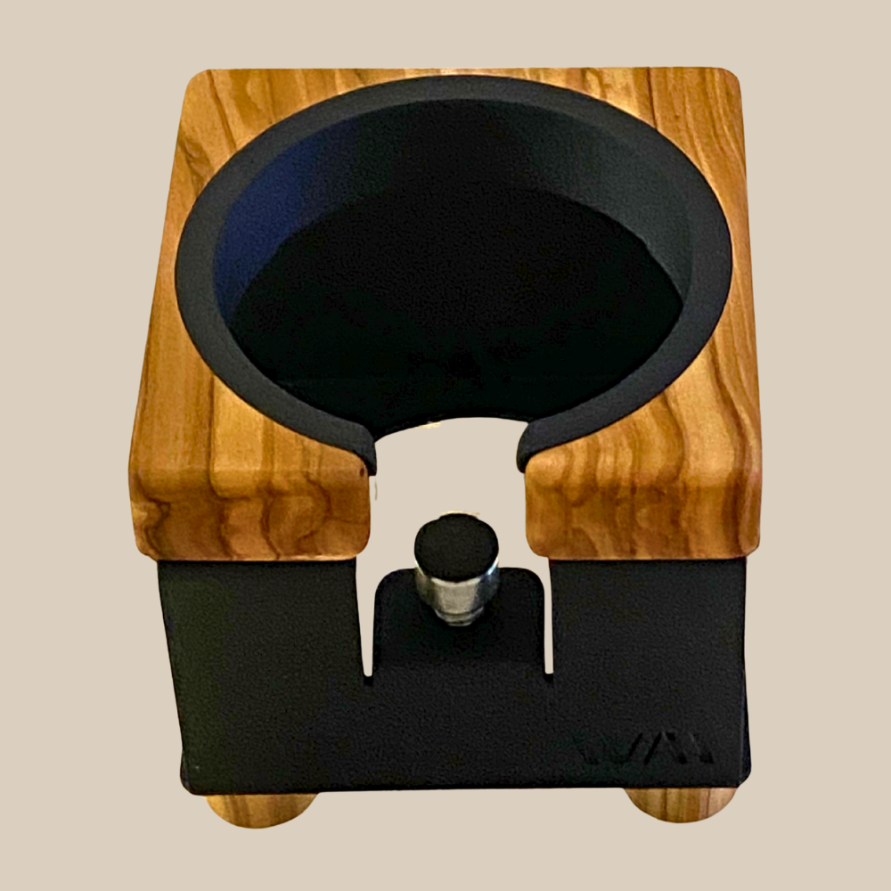Espresso Furore wiedemann-manufaktur-tamperstation-v2-schwarz-und-olivenholz
