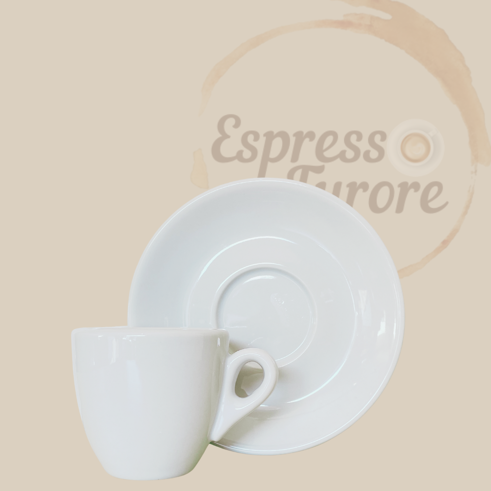 Nuova Point Palermo Caffè Espressotasse weiß 56ml - 6 Tassen Unterteller Espresso Furore