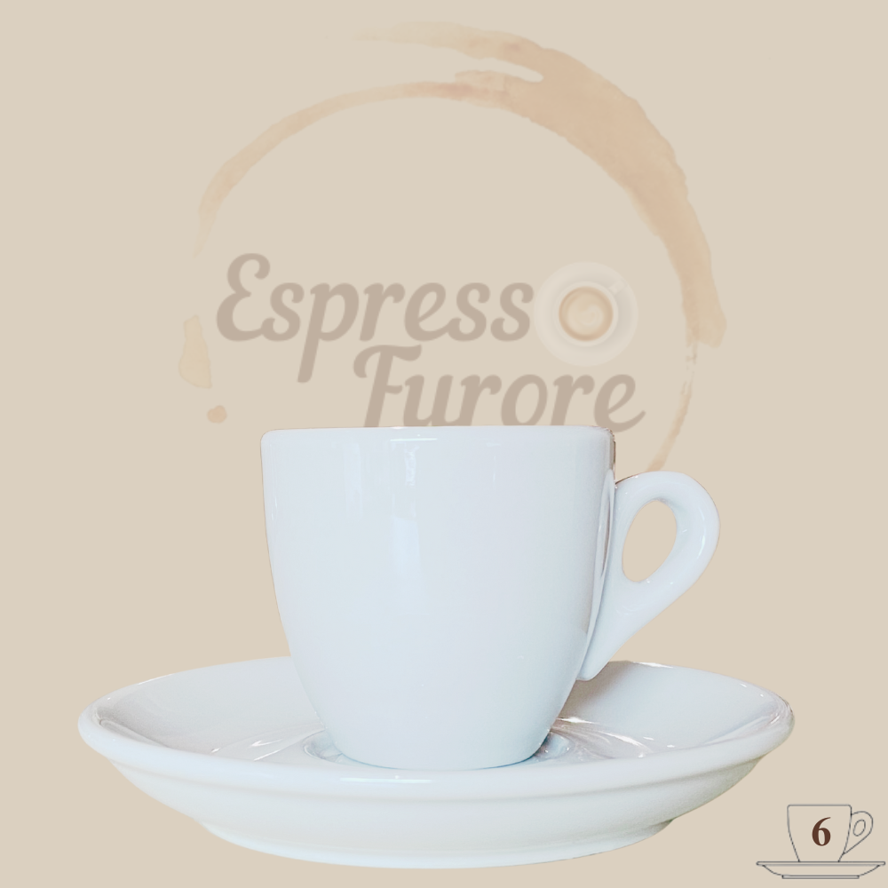 Nuova Point Palermo Caffè Espressotasse weiß 56ml - 6 Tassen Espresso Furore