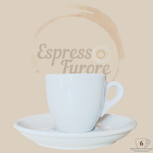 Nuova Point Palermo Caffè Espressotasse weiß 56ml - 6 Tassen Espresso Furore