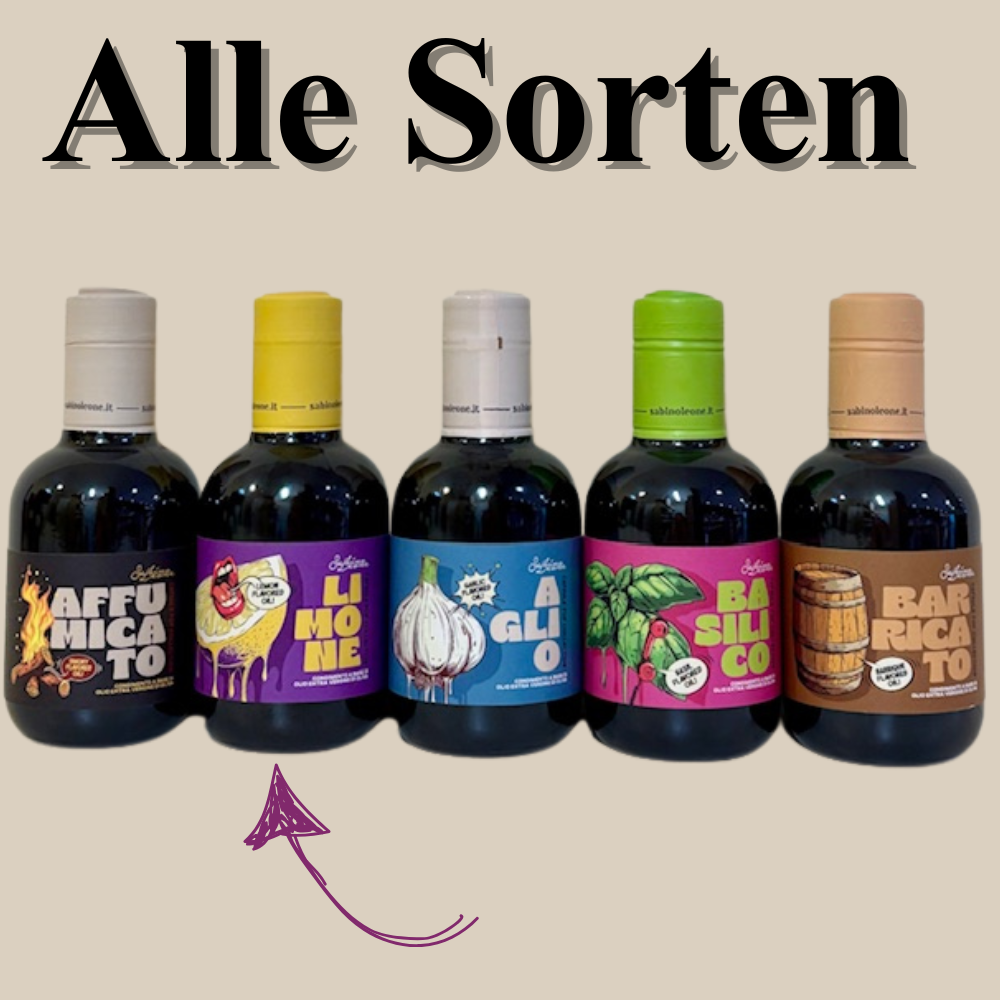 Sabino Leone Olio Extra Vergine di Oliva mit Zitrone aromatisiert 250ml - Gusto Limone