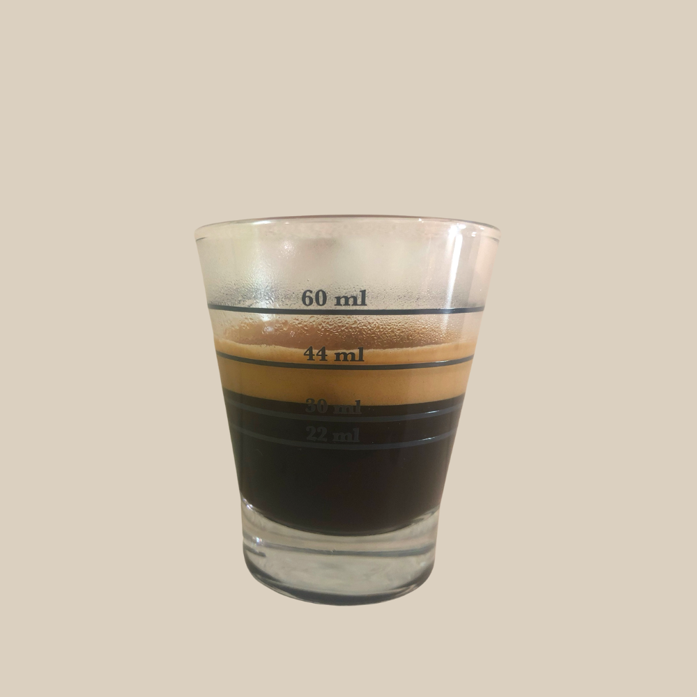 Espresso Shotglas Barista Kaffeeglas Shot-Glas Messbecher 70ml mit Griff und Doppelauslauf Espresso Marese Espresso Shotglas Barista Kaffeeglas Shot-Glas Messbecher 70ml mit Griff und Doppelauslauf Espresso Marese