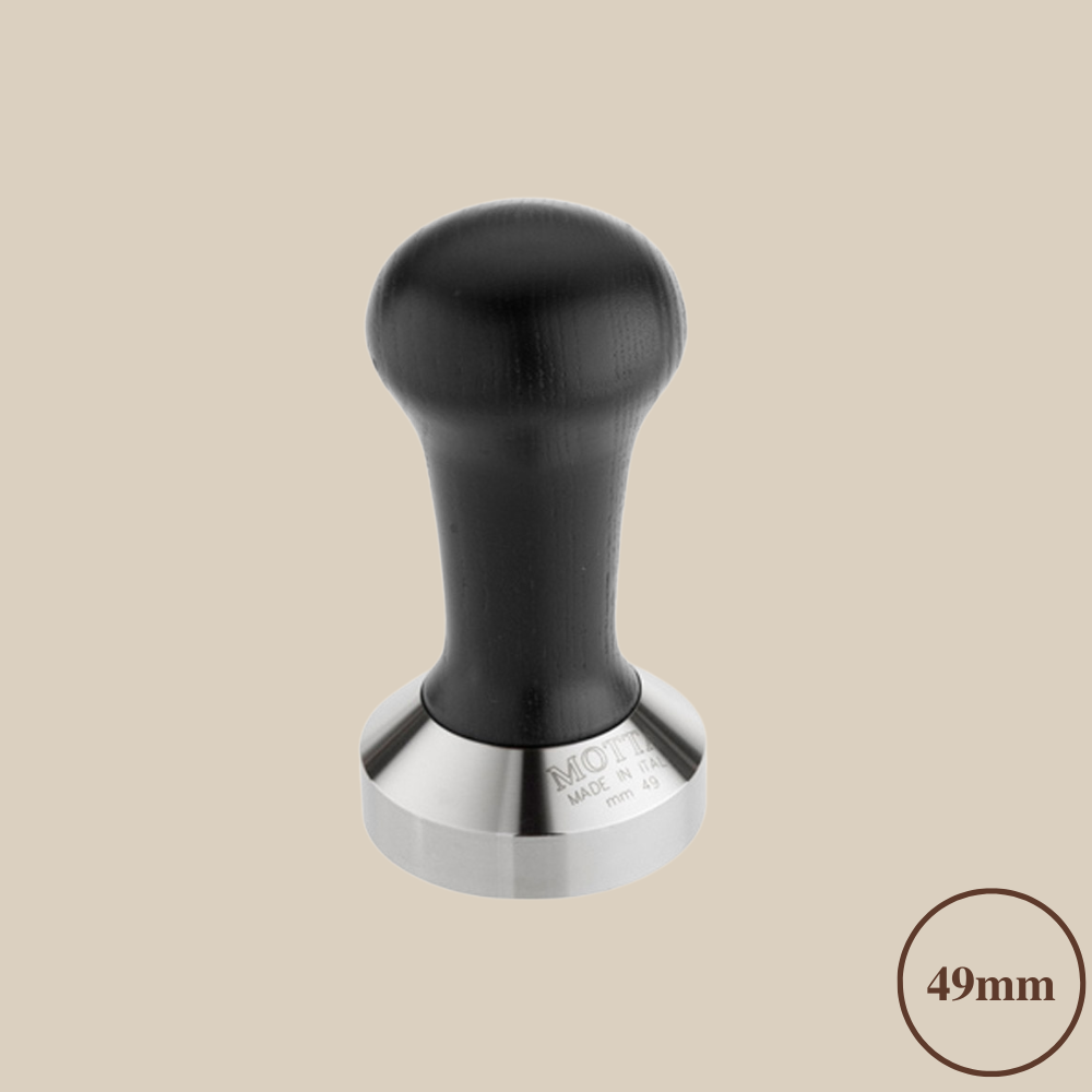Motta Tamper Edelstahl Holzgriff schwarz 49mm für Pavoni Europiccola